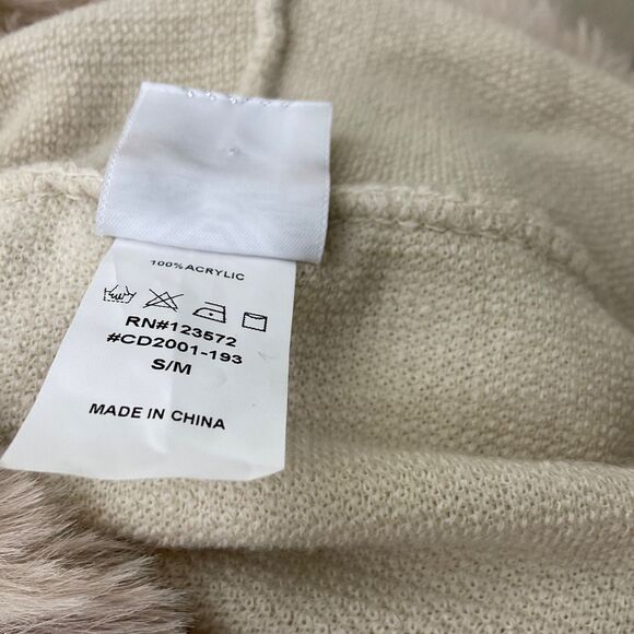 Northern Angel S/M Fringe Vest Cardigan Open Front Faux Fur Hooded - Picture 5 of 10